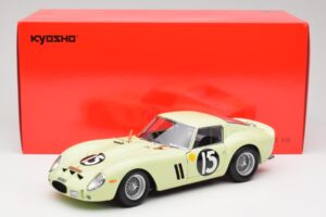 Ferrari 250 GTO #15 S. Moss / I. Ireland Goodwood Tourist Trophy Winner 1962 Kyosho 1:18 08438C Metaal — afbeelding 8 van 8