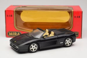 Ferrari 348 Spider Zwart Met Zilveren Wielen Mira 1:18 6918 Metaal — afbeelding 8 van 8
