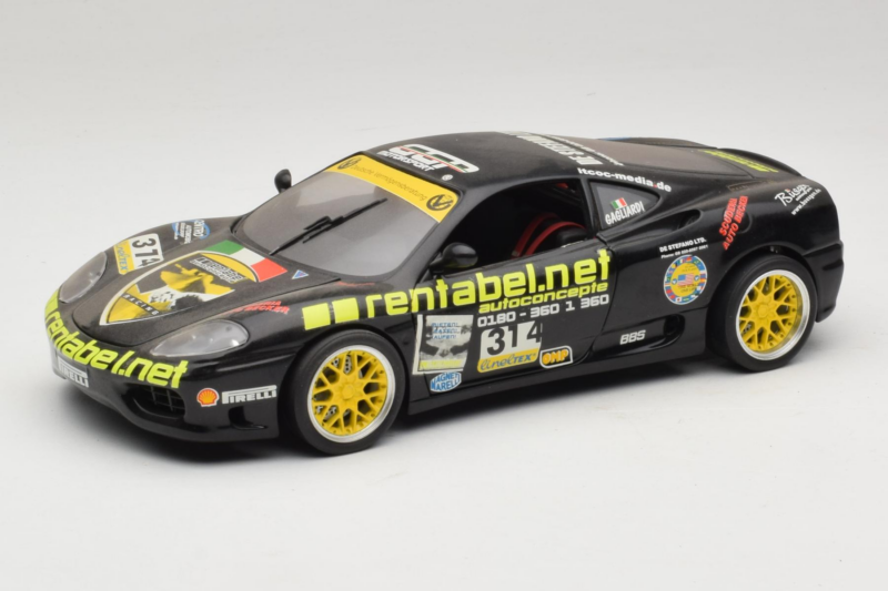 Ferrari 360 Modena Rentabel #314 Gagliardi Zwart Bburago 1:18 3378-B1 Metaal