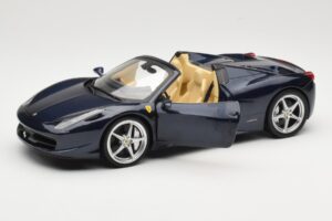 Ferrari 458 Italia Spider Dark Blue Metallic Hot Wheels 1:18 X5529 Metaal — afbeelding 2 van 8