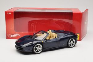 Ferrari 458 Italia Spider Dark Blue Metallic Hot Wheels 1:18 X5529 Metaal — afbeelding 8 van 8