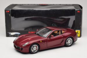 Ferrari 599 GTB Fiorano Donkerrood Hot Wheels 1:18 M1200 Metaal — afbeelding 8 van 8