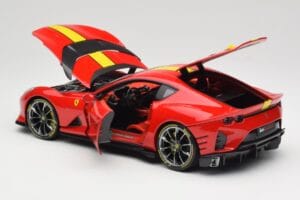 Ferrari 812 Competizione Rosso Corsa Met Gele Strepen Bburago 1:18 18-16915 Metaal — afbeelding 5 van 8