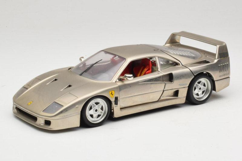 Ferrari F40 Dark Chrome Silver Kroymans Limited Edition Bburago 1:18 3032-C2 Metaal
