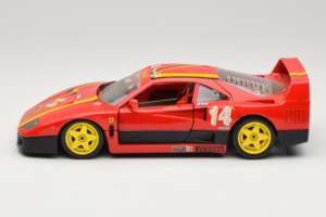 Ferrari F40 Evoluzione #14 L. Dalla Noce H&R Rood met Gele Wielen 1992 Bburago 1:18 3042-H1 Metaal — afbeelding 4 van 8