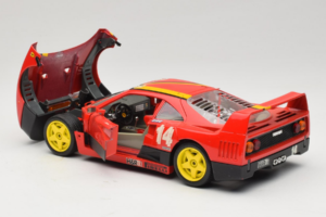 Ferrari F40 Evoluzione #14 L. Dalla Noce H&R Rood met Gele Wielen 1992 Bburago 1:18 3042-H1 Metaal — afbeelding 5 van 8
