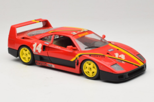Ferrari F40 Evoluzione #14 L. Dalla Noce H&R Rood met Gele Wielen 1992 Bburago 1:18 3042-H1 Metaal — afbeelding 6 van 8