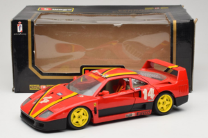Ferrari F40 Evoluzione #14 L. Dalla Noce H&R Rood met Gele Wielen 1992 Bburago 1:18 3042-H1 Metaal — afbeelding 8 van 8