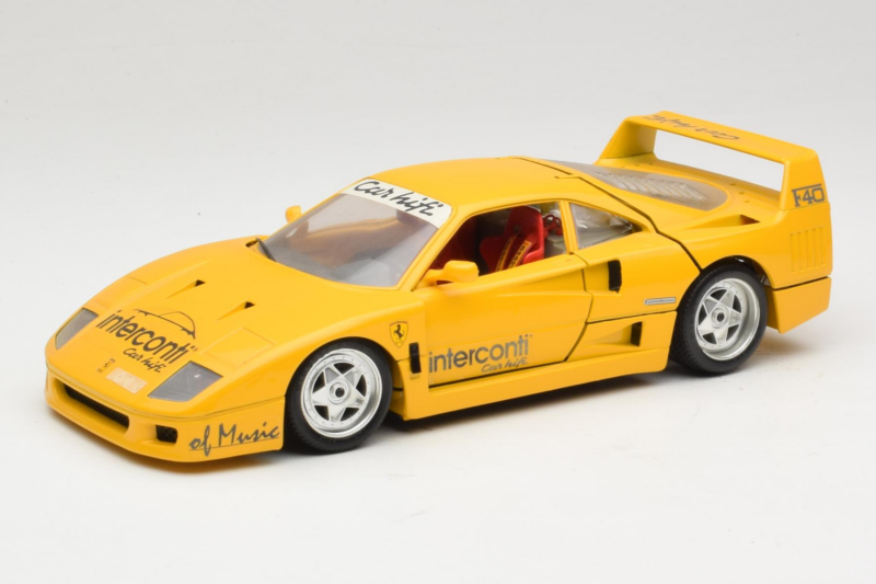 Ferrari F40 Interconti Car HiFi Geel Bburago 1:18 3032-I1 Metaal