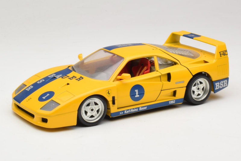 Ferrari F40 #1 Geel Bauer Beperkte Editie 100 stuks Bburago 1:18 BSR001 Metaal