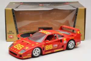 Ferrari F40 LM #86 Ch. Pozzi IMSA 24 Hours of Le Mans 1985 Rood Bburago 1:18 3332-P6 Metaal — afbeelding 8 van 8