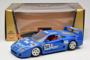 Ferrari F40 Pilot #56 Blauw Bburago 1:18 3332-BL1 Metaal — afbeelding 8 van 8