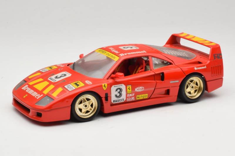 Ferrari F40 #3 Pirelli Rood 1987 Bburago 1:18 3332-P4 Metaal