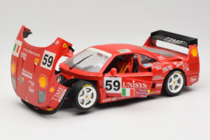 Ferrari F40 LM Unisys #59 Ota / P. Nappi / R. Donovan 24 Hours of Le Mans 1996 Bburago 1:18 3032-U1 Metaal — afbeelding 2 van 8