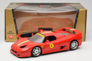 Ferrari F50 Coupe #6 Rood met Italiaanse Vlag Bburago 1:18 3382-P1 Metaal — afbeelding 8 van 8