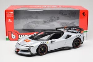 Ferrari SF90 XX Stradale Arctic White Bburago 1:18 18-16020W Metaal — afbeelding 8 van 8