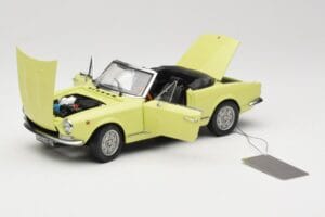 Fiat 124 Spider BS1 Geel Sun Star 1:18 4921 Metaal — afbeelding 2 van 8