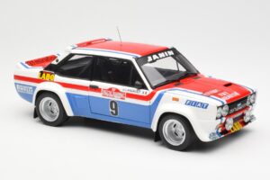 Fiat 131 Abarth Fiat France #9 J-C. Andruet / C. Delferrier Winner Rally Sanremo 1977 Kyosho 1:18 08375A Metaal — afbeelding 6 van 8