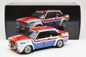 Fiat 131 Abarth Fiat France #9 J-C. Andruet / C. Delferrier Winner Rally Sanremo 1977 Kyosho 1:18 08375A Metaal — afbeelding 8 van 8