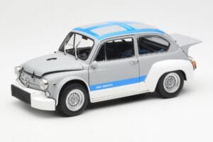 Fiat Abarth 1000 TCR Mat Grijs Blauwe Strepen AUTOart 1:18 72642 Metaal