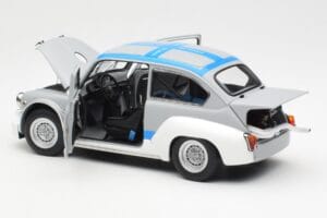 Fiat Abarth 1000 TCR Mat Grijs Blauwe Strepen AUTOart 1:18 72642 Metaal — afbeelding 5 van 8