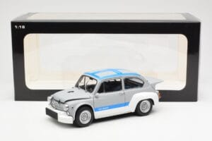 Fiat Abarth 1000 TCR Mat Grijs Blauwe Strepen AUTOart 1:18 72642 Metaal — afbeelding 8 van 8
