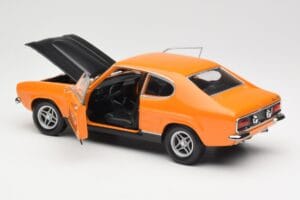 Ford Capri Mk1 RS 2600 Signal Orange Zwart Minichamps 1:18 150089077 Metaal — afbeelding 5 van 8