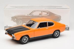Ford Capri Mk1 RS 2600 Signal Orange Zwart Minichamps 1:18 150089077 Metaal — afbeelding 8 van 8