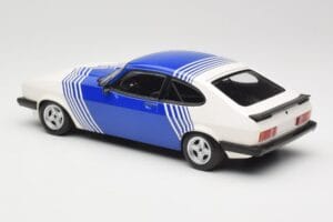 Ford Capri Mk2 3.0 Wit met Blauwe Strepen Minichamps 1:18 155788600 Metaal — afbeelding 5 van 6