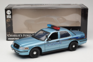 Ford Crown Victoria Police Cruiser Twilight Blue Greenlight 1:18 1643 Metaal — afbeelding 8 van 8
