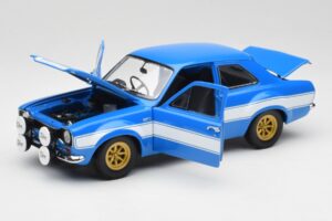 Ford Escort Mk1 RS 1600 Blauw Wit Strepen Minichamps 1:18 100688102 Metaal — afbeelding 2 van 8