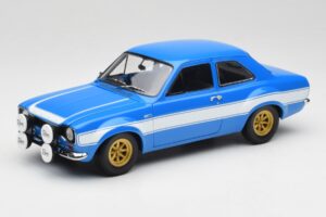 Ford Escort Mk1 RS 1600 Blauw Wit Strepen Minichamps 1:18 100688102 Metaal