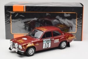 Ford Escort RS 1600 Mk1 #10 H. Mikkola / J. Davenport RAC Rally 1974 IXO 1:18 18RMC047C Metaal — afbeelding 6 van 6