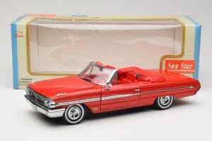 Ford Galaxie 500 Cabriolet Rood Sun Star 1:18 1420 Metaal — afbeelding 8 van 8