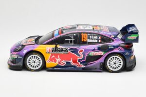 Ford Puma Rally1 #19 S. Loeb / I. Galmiche Rally Monte Carlo Winner 2022 IXO 1:18 18RMC110 Metaal — afbeelding 3 van 6