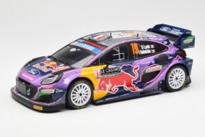 Ford Puma Rally1 #19 S. Loeb / I. Galmiche Rally Monte Carlo Winner 2022 IXO 1:18 18RMC110 Metaal