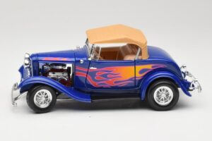 Ford Roadster Street Rod Blauw with Fire Road Signature 1:18 92249 Metaal — afbeelding 4 van 8