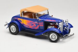 Ford Roadster Street Rod Blauw with Fire Road Signature 1:18 92249 Metaal — afbeelding 6 van 8