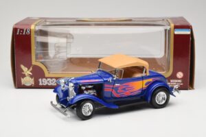 Ford Roadster Street Rod Blauw with Fire Road Signature 1:18 92249 Metaal — afbeelding 8 van 8
