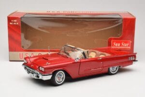 Ford Thunderbird Cabriolet Rood Sun Star 1:18 4311 Metaal — afbeelding 8 van 8