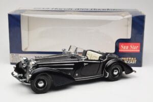 Horch 855 Roadster Zwart Sun Star 1:18 2401 Metaal — afbeelding 8 van 8
