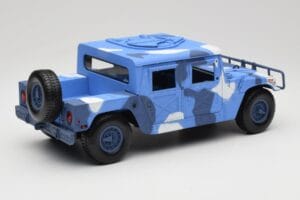 Hummer H1 Humvee Blauw & Wit Motormax 1:18 73157 Metaal — afbeelding 3 van 8