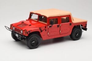 Hummer H1 Soft Top Rood Exoto 1:18 01805 Metaal