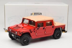 Hummer H1 Soft Top Rood Exoto 1:18 01805 Metaal — afbeelding 8 van 8