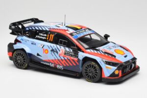 Hyundai i20 N Rally1 WRC #11 T. Neuville / M. Wydaeghe Rally Monte Carlo Winner 2024 IXO 1:18 18RMC194 Metaal — afbeelding 4 van 6