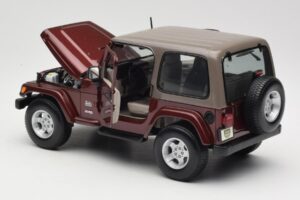 Jeep Wrangler TJ Sahara Rood Maisto 1:18 31662 Metaal — afbeelding 5 van 8