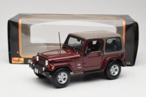 Jeep Wrangler TJ Sahara Rood Maisto 1:18 31662 Metaal — afbeelding 8 van 8