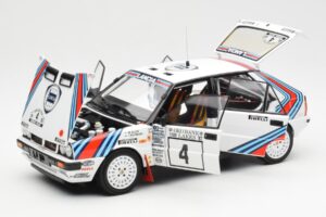 Lancia Delta HF 4WD #4 M. Alen / I. Kivimaki Martini Rally 1000 Lakes 1987 Kyosho 1:18 08960B Metaal — afbeelding 2 van 8