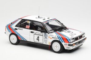 Lancia Delta HF 4WD #4 M. Alen / I. Kivimaki Martini Rally 1000 Lakes 1987 Kyosho 1:18 08960B Metaal — afbeelding 6 van 8