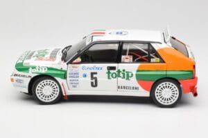Lancia Delta HF Integrale Evo II Totip #5 A. Aghini / S. Farnocchia Rally Monte Carlo 1993 Kyosho 1:18 08348F Metaal — afbeelding 4 van 8